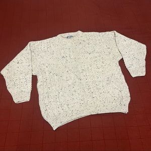 Speckled Wool Fisherman Cable Knit Sweater
